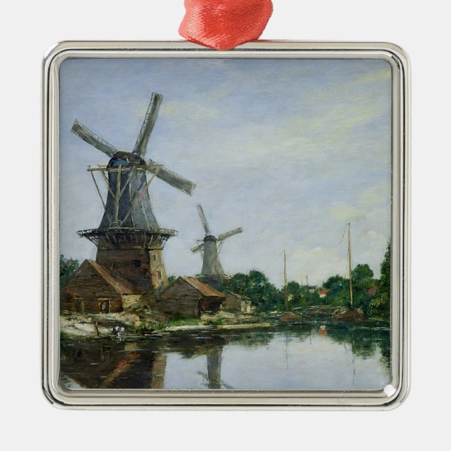 Holländska Windmills, 1884 Julgransprydnad Metall (Framsidan)
