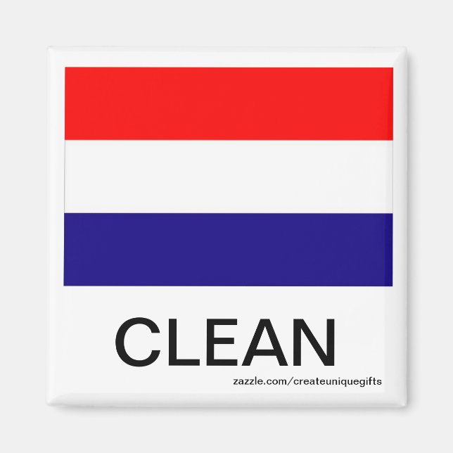 Hollang Flagga Clean Dishwasher Magnet (Framsidan)
