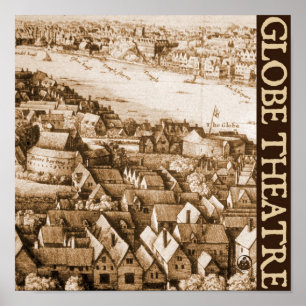 Hollars Globe Theater Long View of London Poster