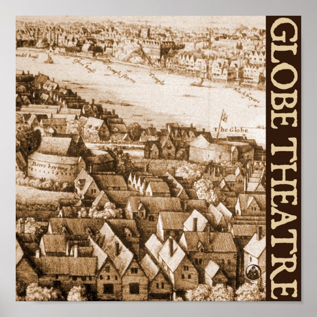 Hollars Globe Theater Long View of London Poster (Framsidan)