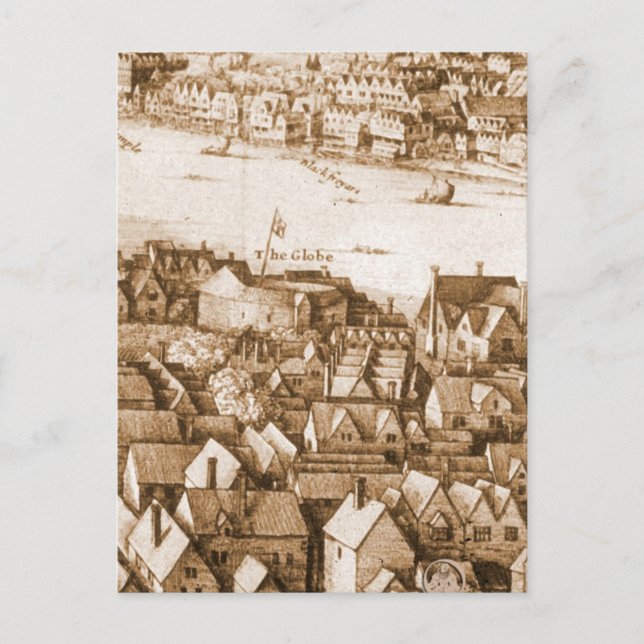 Hollars Globe Theater Long View of London Vykort (Framsida)