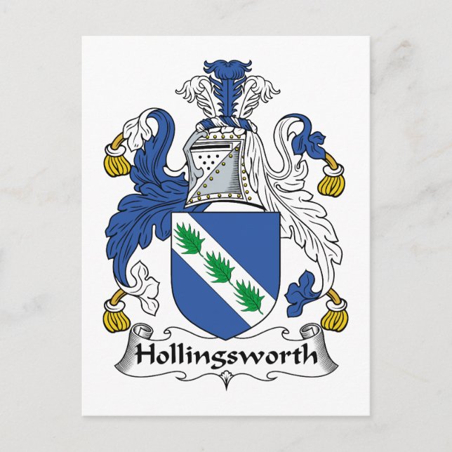 Hollingsworth familjevapen vykort (Framsida)