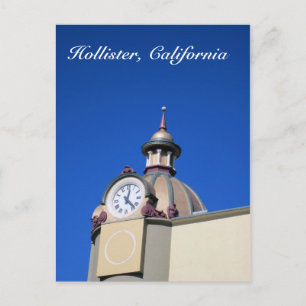 Hollister, CA Clock Torn Vykort