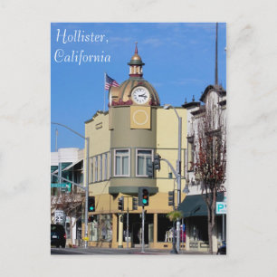 Hollister, CA Clock Torn Vykort