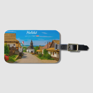 Hollókő, Ungern - Historisk by gata Bagagebricka