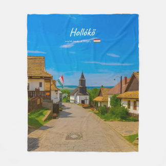 Hollókő, Ungern - Historisk by gata Fleecefilt