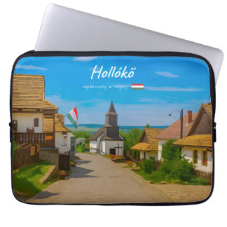 Hollókő, Ungern - Historisk by gata Laptop Fodral