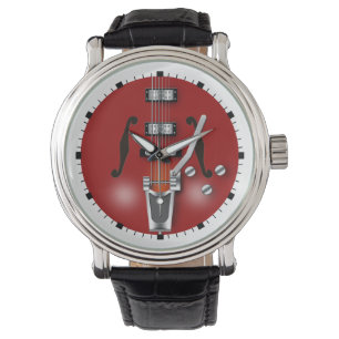Hollow Body Red Guitar Armbandsur