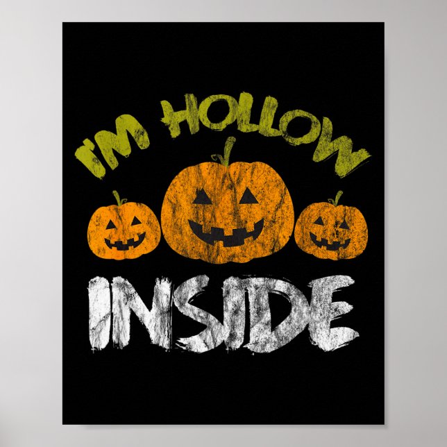 Hollow Inside Funny Retro Halloween  Poster (Framsidan)