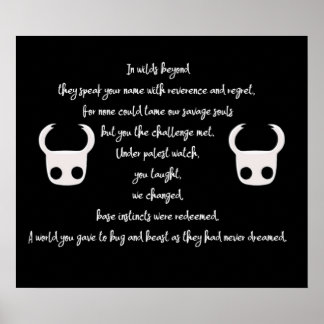 Hollow Knight Dikt Poster