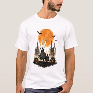 Hollow Knight Halloween Kuslig Måne Pumpa Gaming T Shirt