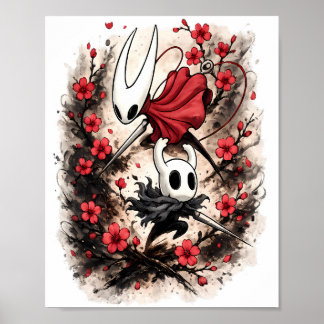 Hollow Knight Hornet Körsbärsblommande Spelkonst Poster