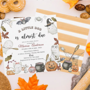 Holloween Pumpkin Little Boo Baby-dusch Inbjudningar