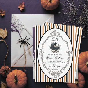 Holloween Pumpkin Little Boo Baby-dusch Inbjudningar
