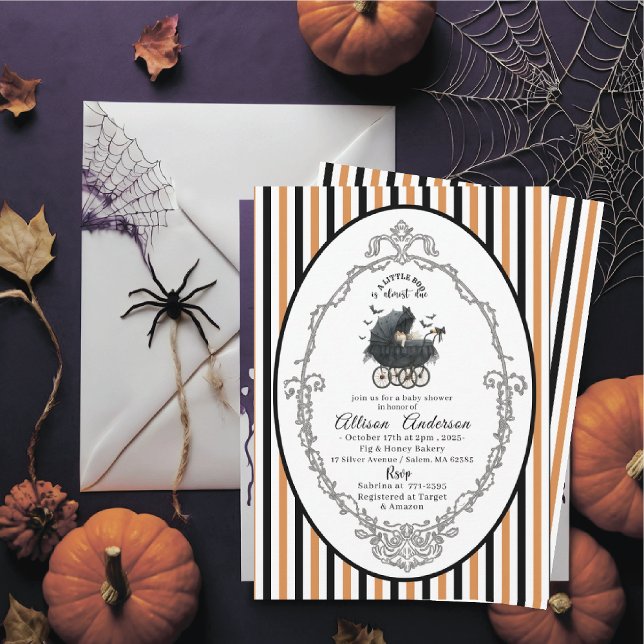 Holloween Pumpkin Little Boo Baby-dusch Inbjudningar (Skapare uppladdad)