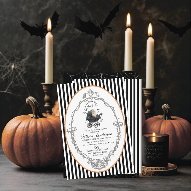 Holloween Pumpkin Little Boo Baby-dusch Inbjudningar (Skapare uppladdad)