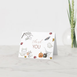 Holloween Spooktacular Party Watercolor Baby Showe Tack Kort