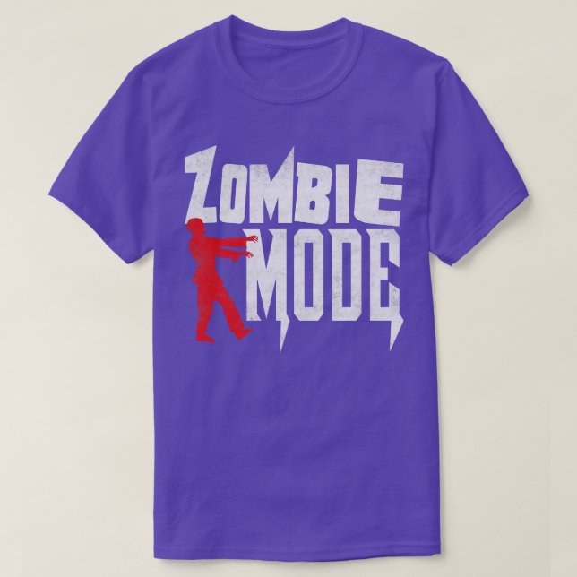 Holloween Zombie Mode Funny Zombie Distress T Shirt (Design framsida)