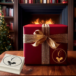 Holly and Berries Christmas Holiday Monogram Stämpel