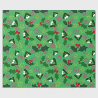 Holly and Mistletoe Holiday Wrapping Paper Presentpapper