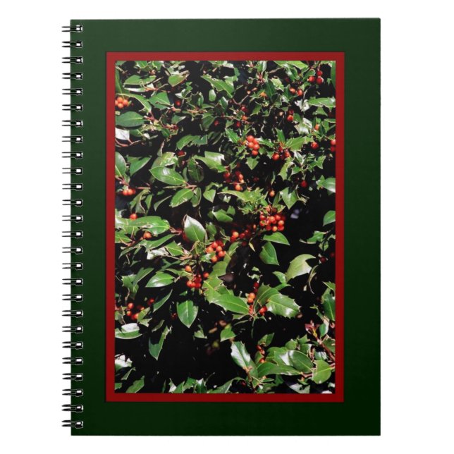 'Holly & Berries' Anteckningsbok/Dagbok Anteckningsbok (Framsidan)