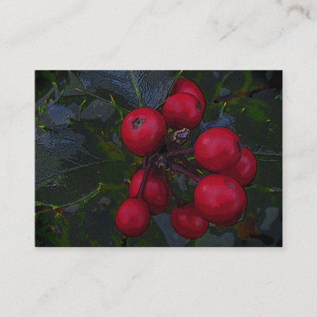 Holly Berries ATC Visitkort (Framsida)