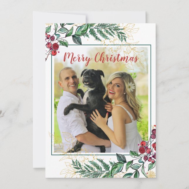 Holly Berries Blommigt Botanisk fotopul (Framsida)