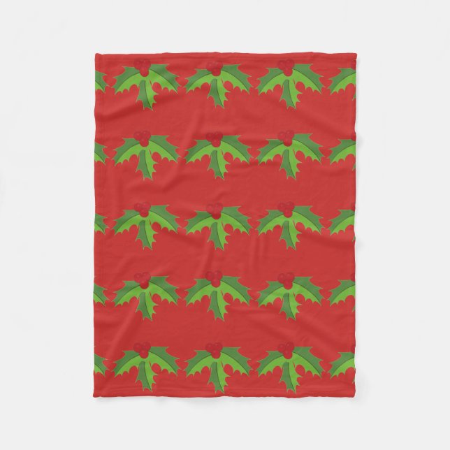 Holly Berries Fleecefilt (Framsidan)