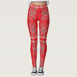 Holly Berries Flower Ram Leggings