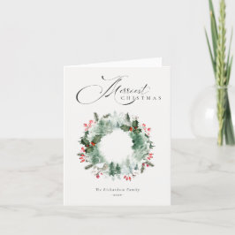 Holly Berries Gräs Träd Red-julfransfransfrand Helgkort