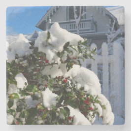 Holly Berries i Snö - Martha's Vineyard Stenunderlägg