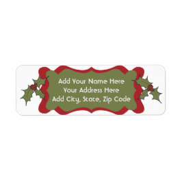 Holly Berries Jul-Adressetiketter Helgdag Returadress Etikett