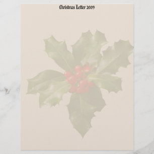 Holly & Berries jul, Brev 2009 Letterhead
