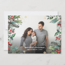 Holly Berries jul Framed Fullt Photo Helgdag