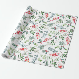 Holly Berries Jul Helgdag Wrapping Papper Presentpapper