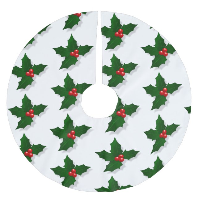 Holly Berries Julgransmatta Borstad Polyester (Framsidan)
