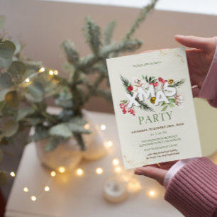 Holly Berries Julinbjudan Inbjudningar