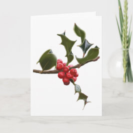 Holly Berries julkort Helgkort