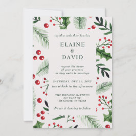Holly Berries julvinter Wedding Inbjudningar