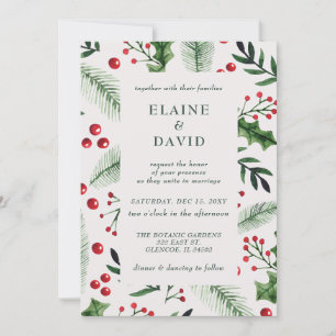 Holly Berries julvinter Wedding Inbjudningar