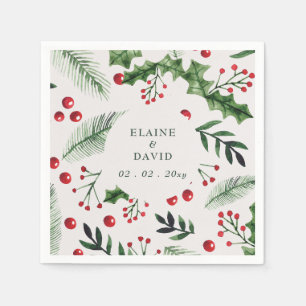 Holly Berries julvinter Wedding Pappersservett