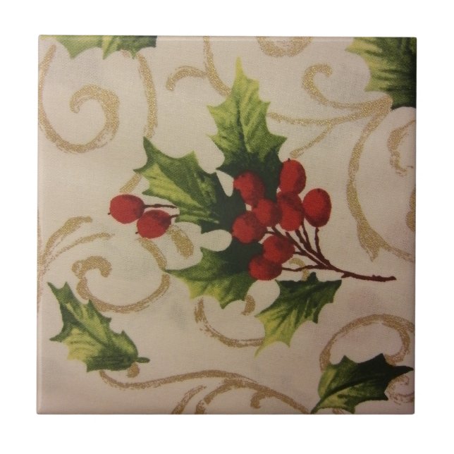 Holly Berries Kakelplatta (Framsidan)