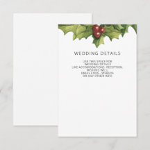 Holly Berries Monogram Winter Wedding