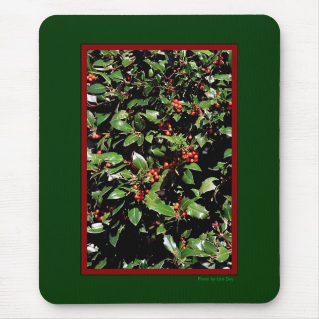 Holly & Berries Mousepad Musmatta (Framsidan)