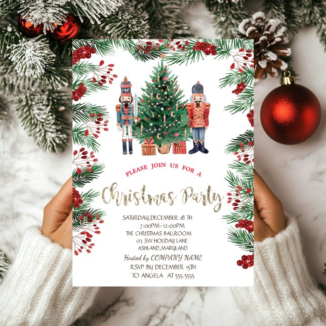 Holly Berries Nutcrackers Company Jul  Inbjudningar (Skapare uppladdad)