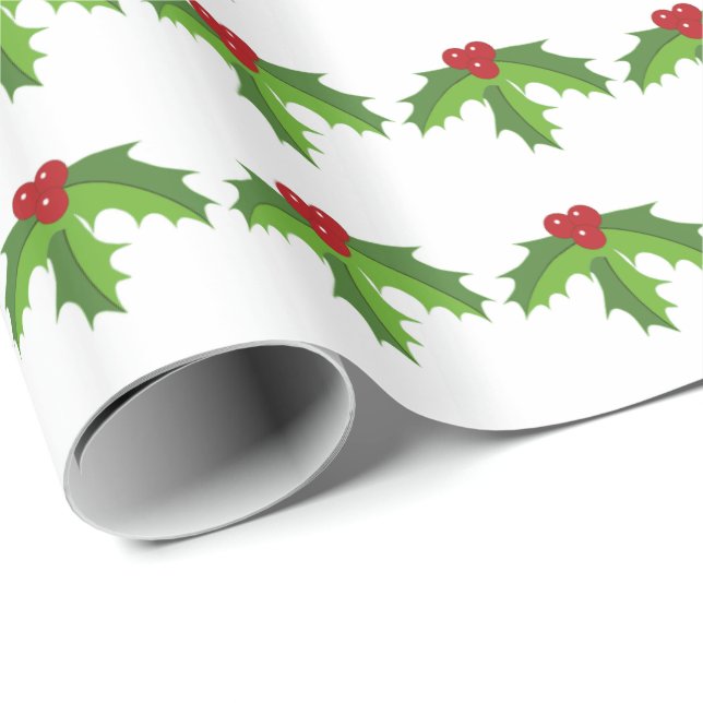 Holly Berries Presentpapper (Rullad Hörn)