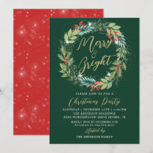 Holly Berries Wandeans Grönt Röd jul Party