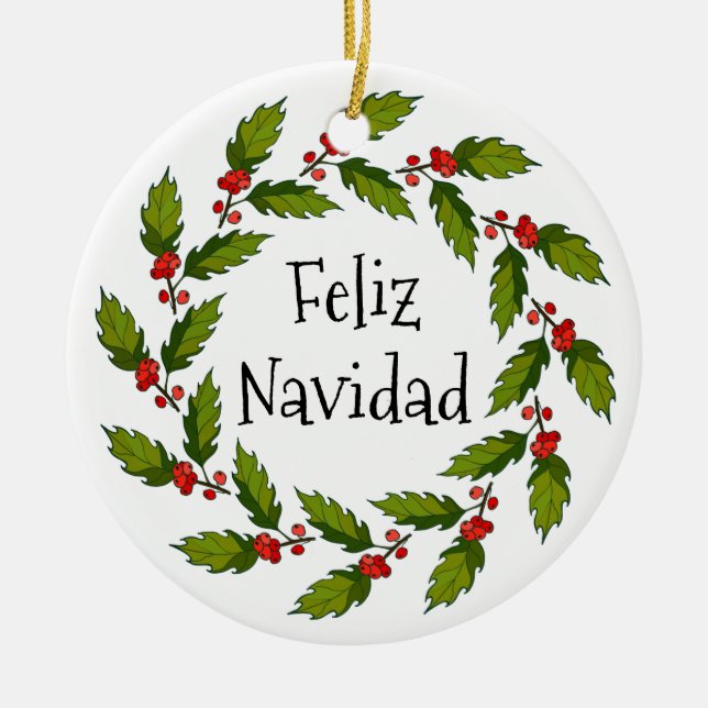 Holly Berries Wandededesign Ornament (Framsidan)