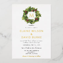 Holly Berries Wandemonogram Winter Wedding
