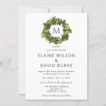 Holly Berries Wandemonogram Winter Wedding